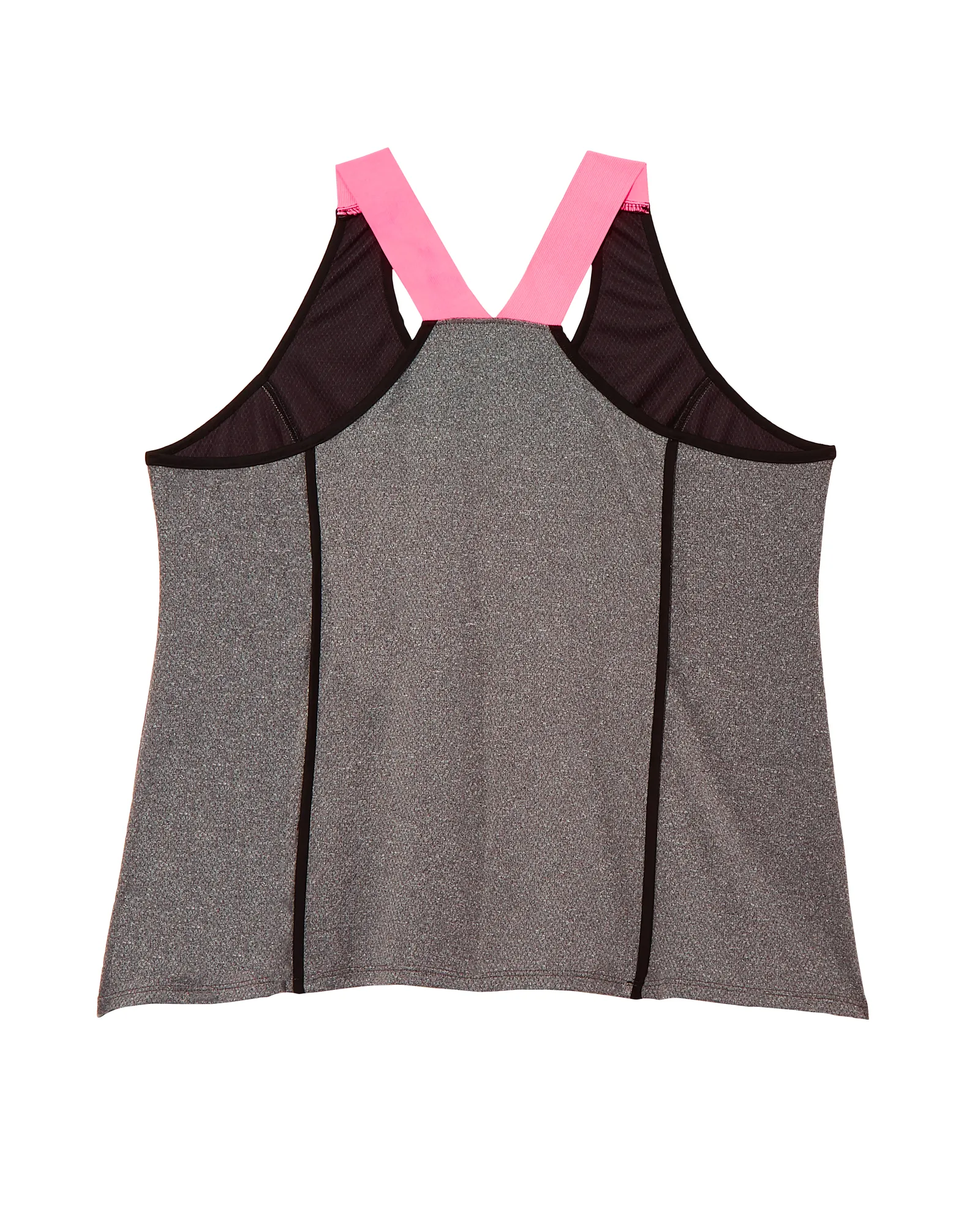 Lark Tank with Contrast Straps | Charcoal Grey / Pink