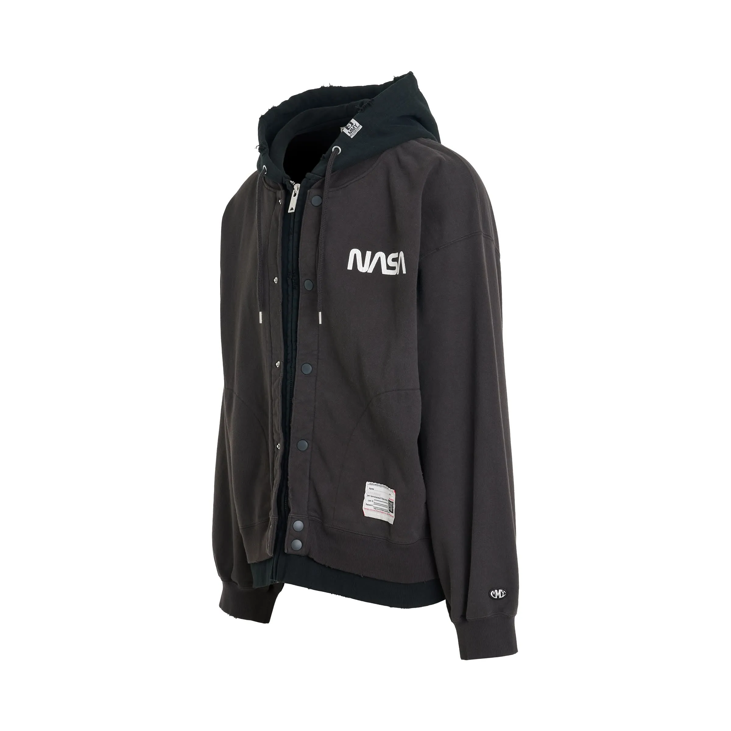 Layered Nasa Logo Parka in Black