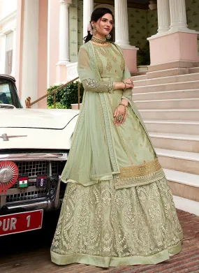 Light Green Traditional Sharara Suit