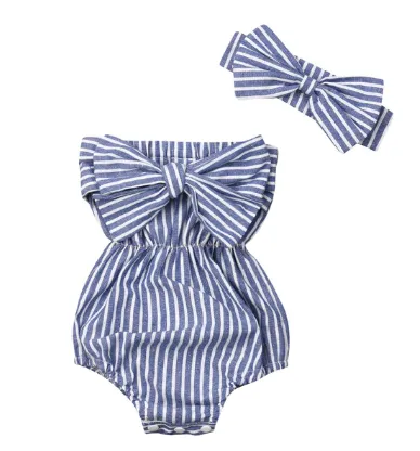 Little Miss Romper - Blue Stripe