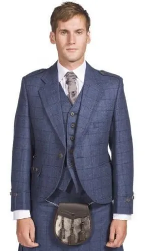 Luxury Argyle Tweed Kilt Jacket & 5 Button Waistcoat Made to Order