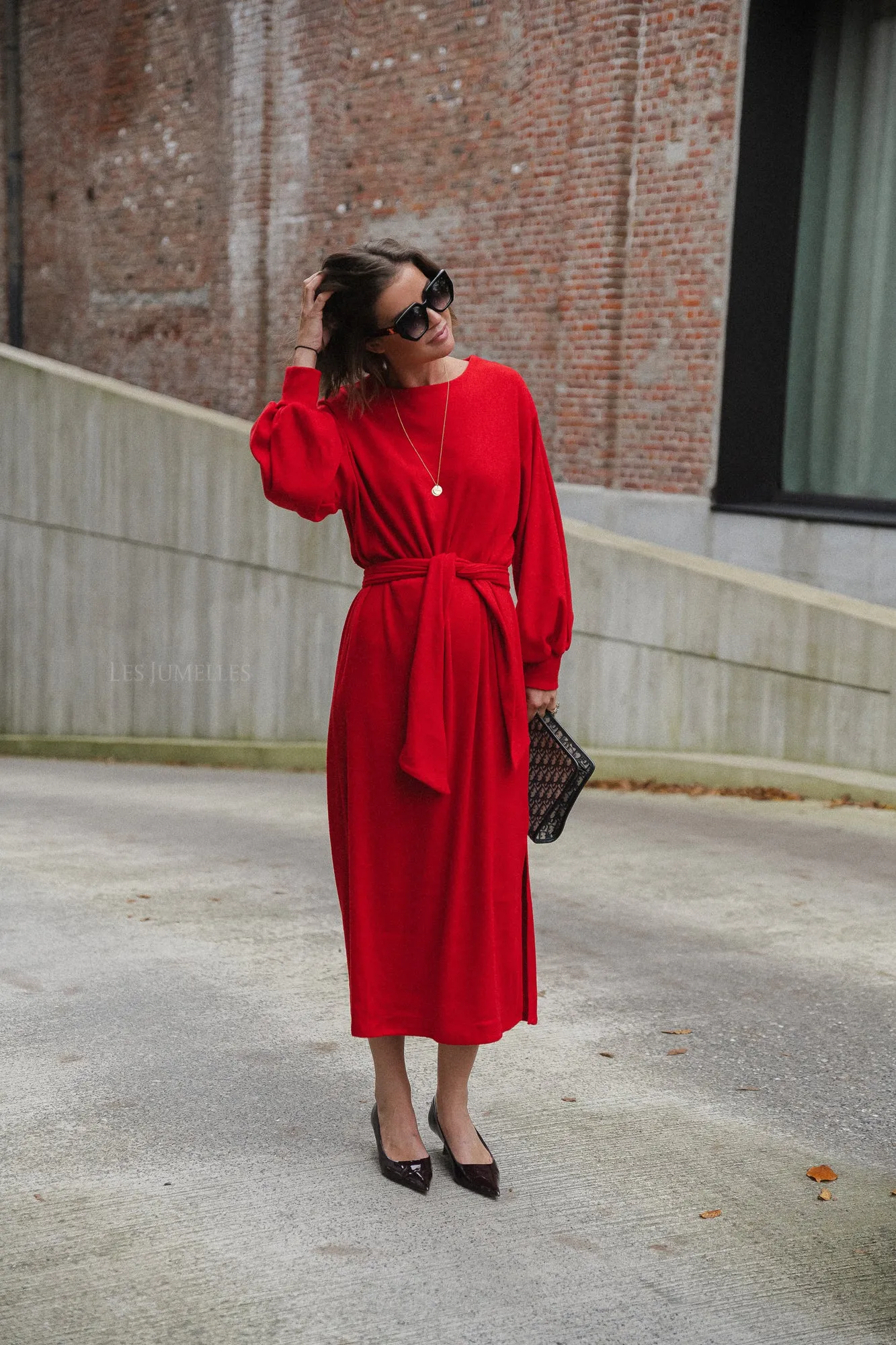 Mabel maxi dress red