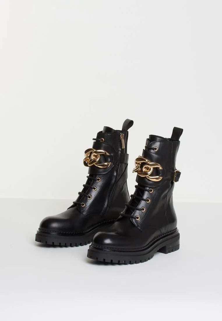 Maddy Black Combat Boots