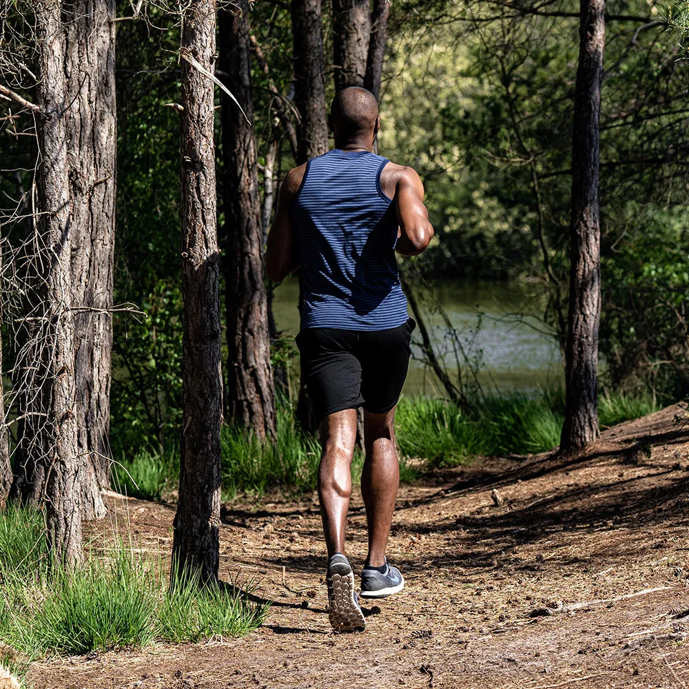 Mens Merino 150 Vest (Mini Stripe Navy/Denim)