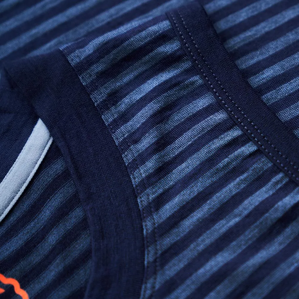 Mens Merino 150 Vest (Mini Stripe Navy/Denim)