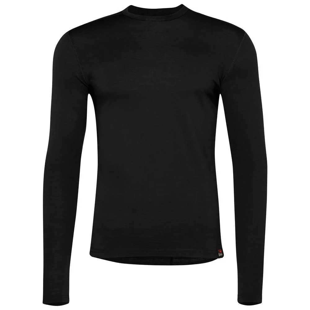 Mens Merino 180 Long Sleeve Crew (Black)