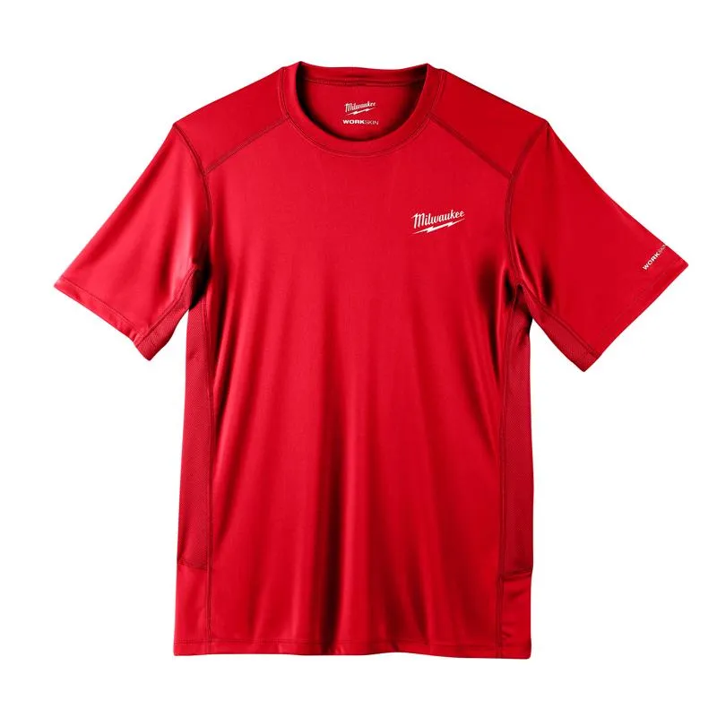 Milwaukee Workskin M Short Sleeve Men's Crew Neck Red Lightweight Performance Tee Shirt