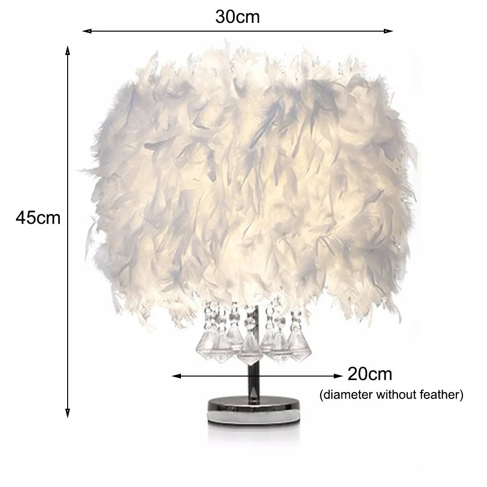 Modern Feather Bedside Table Lamp Large Size