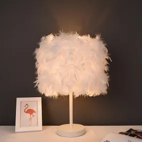 Modern Feather Bedside Table Lamp Small Size