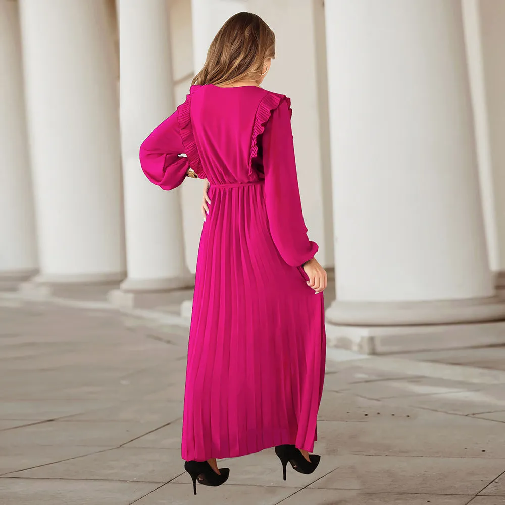 Myka Drape Midi Dress - Fuchsia