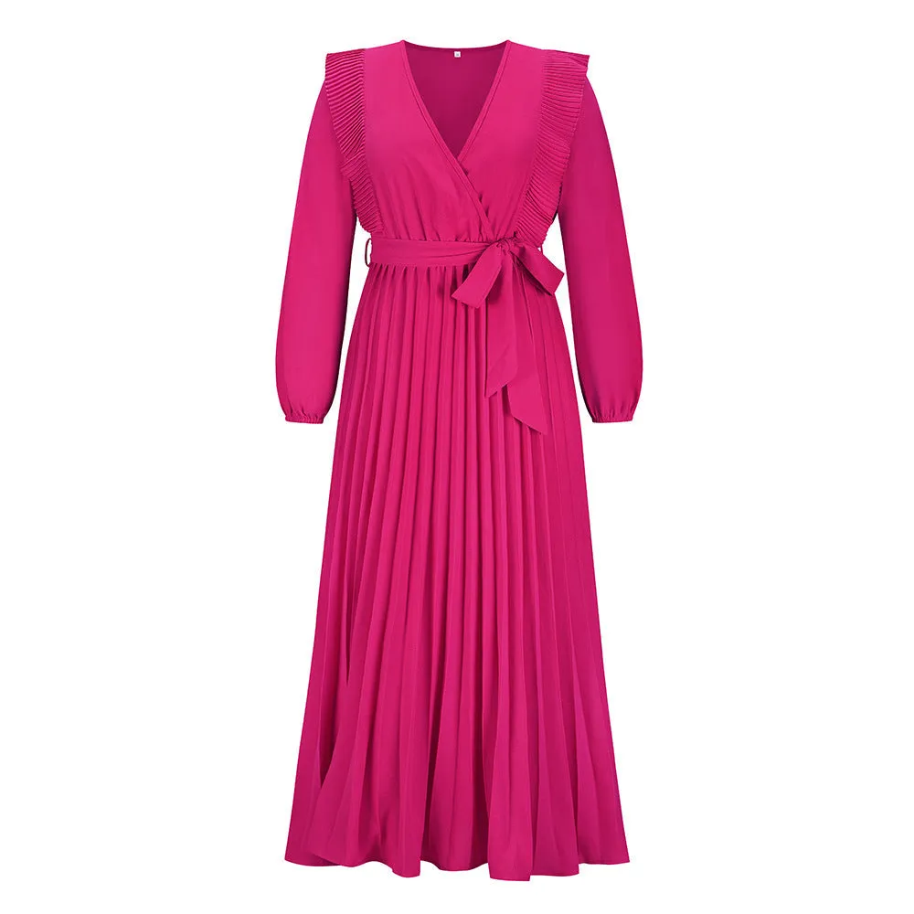 Myka Drape Midi Dress - Fuchsia