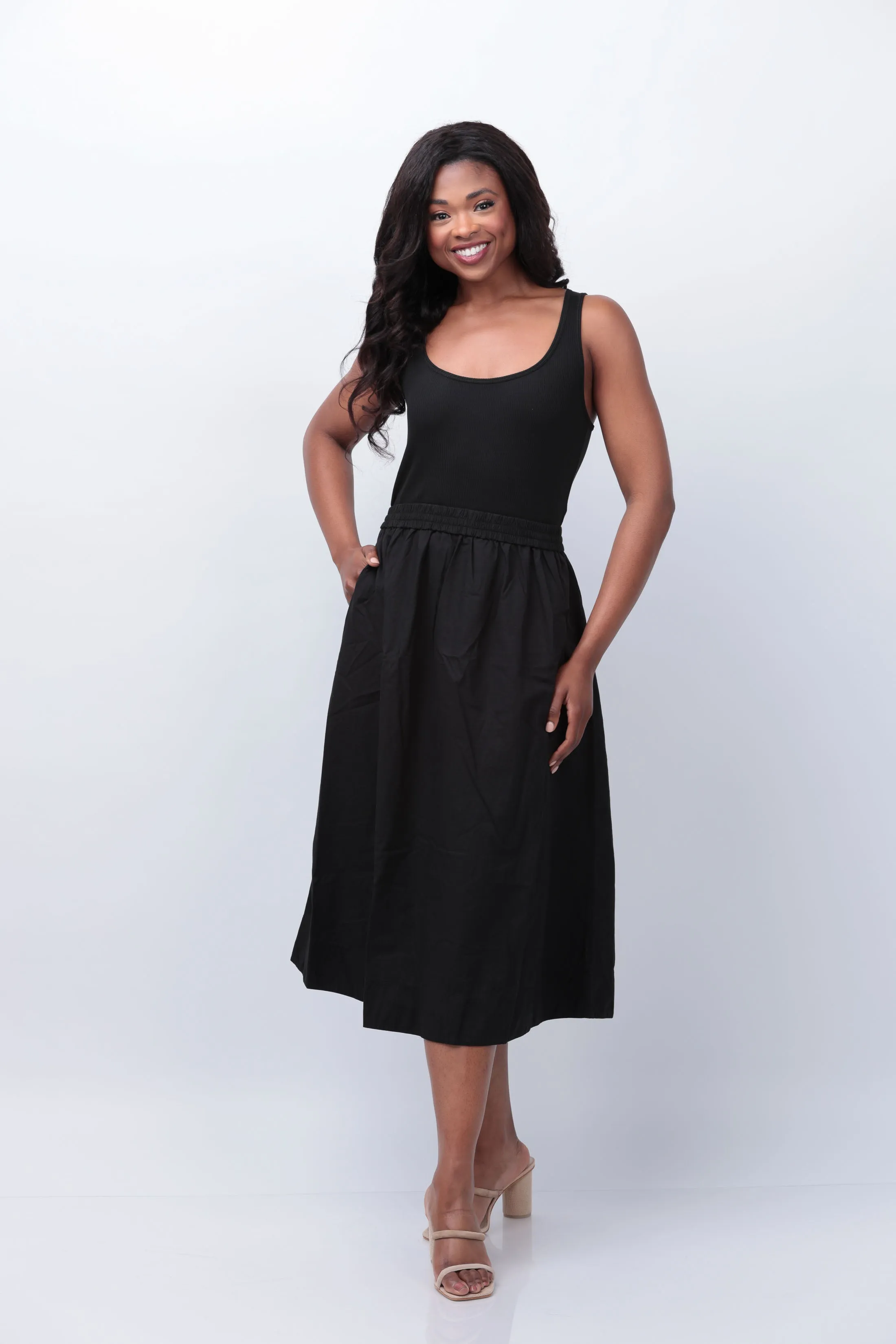 NATION LTD Sadelle Clean Combo Dress in Black