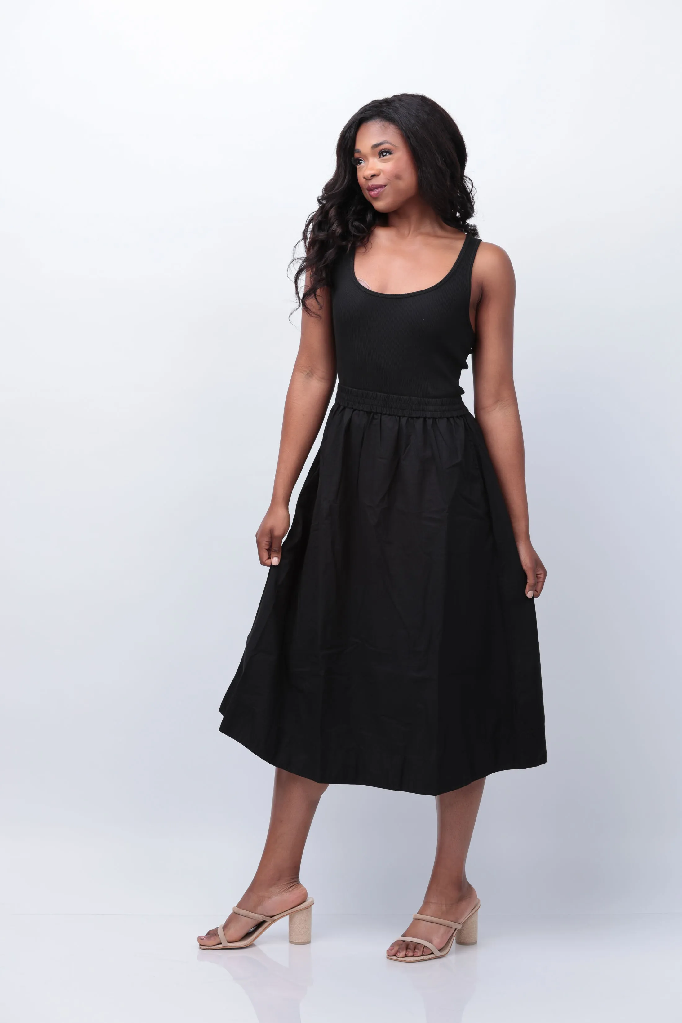 NATION LTD Sadelle Clean Combo Dress in Black