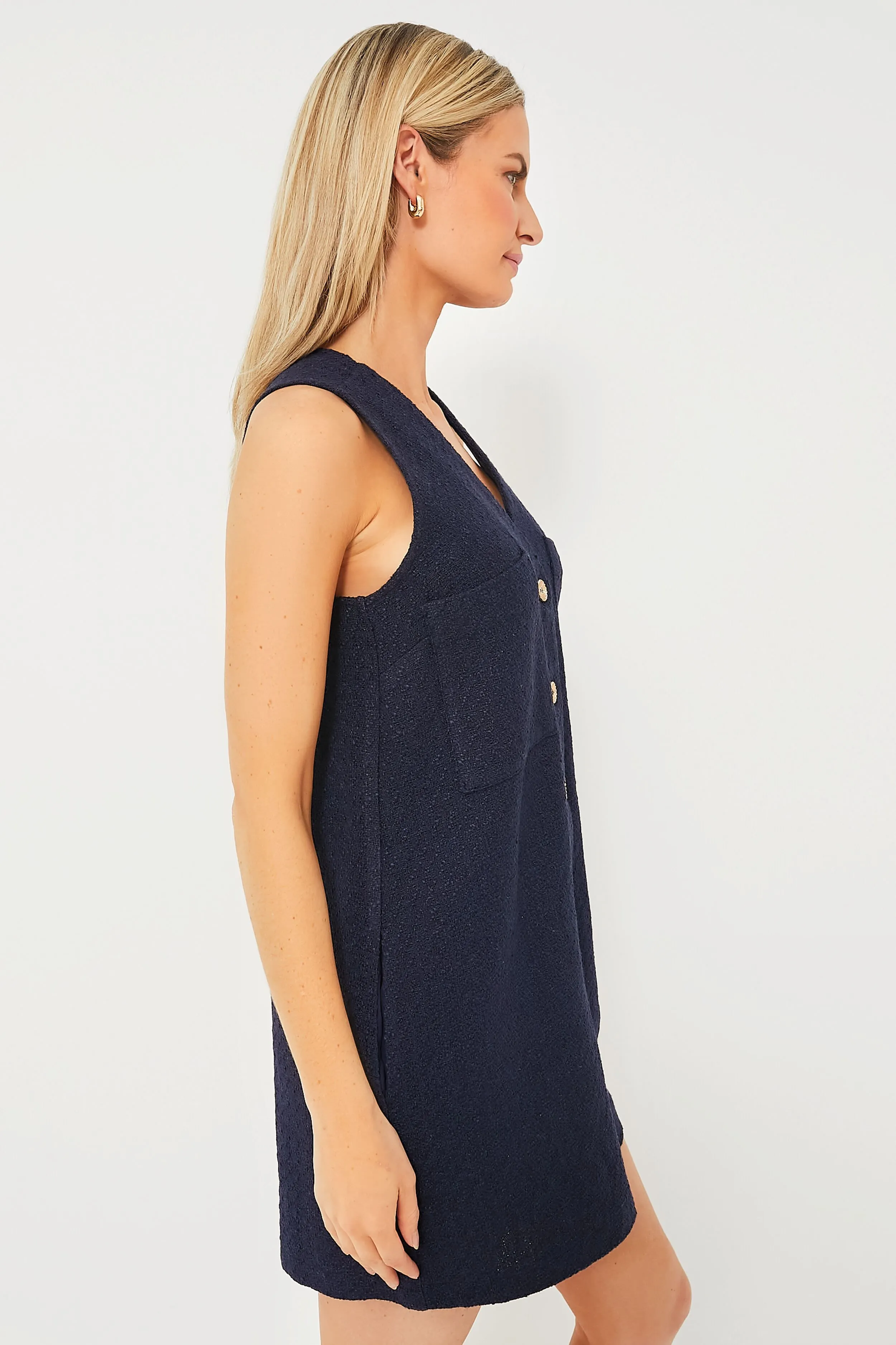 Navy Textured Myla Romper