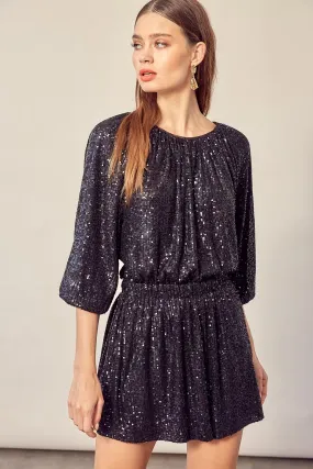 Night to Remember Sequin Romper - Black