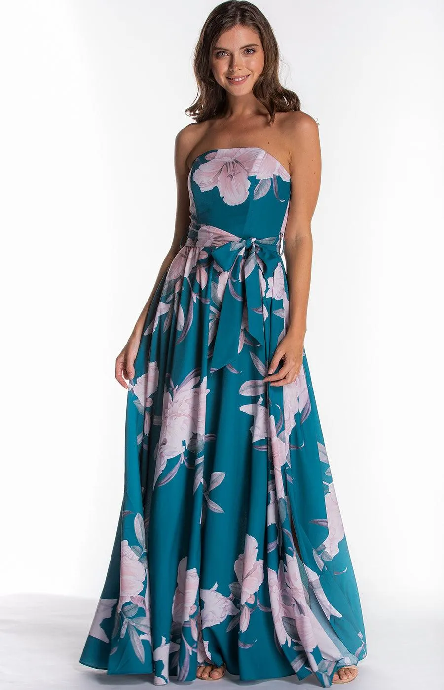 Nola Maxi Dress In Green floral