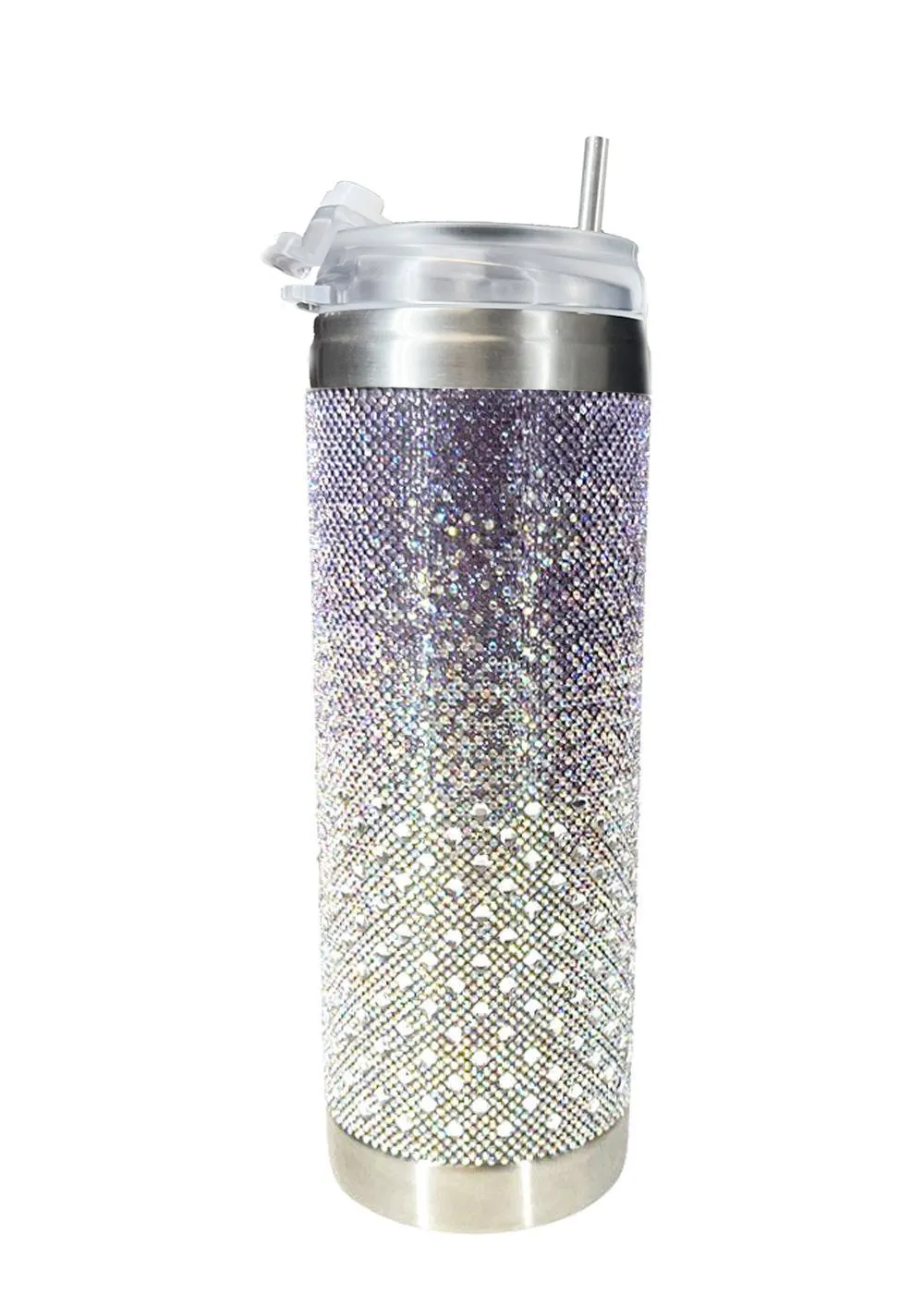 Ombre Mauve Crystal Tumbler | Bling Tumbler