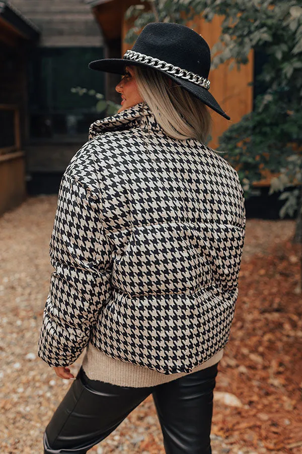 On The Way Houndstooth Puffer Jacket