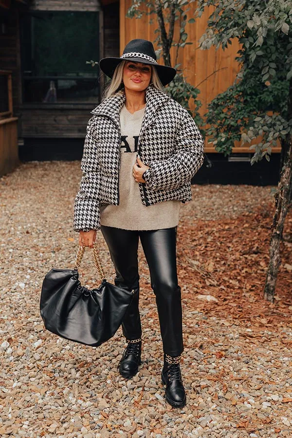 On The Way Houndstooth Puffer Jacket