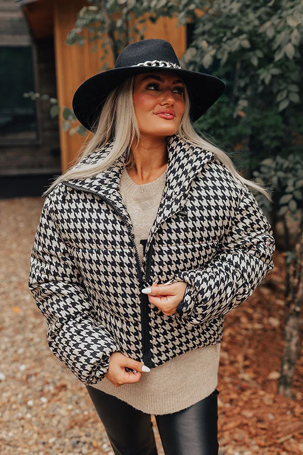 On The Way Houndstooth Puffer Jacket