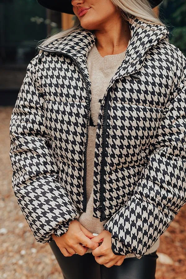 On The Way Houndstooth Puffer Jacket