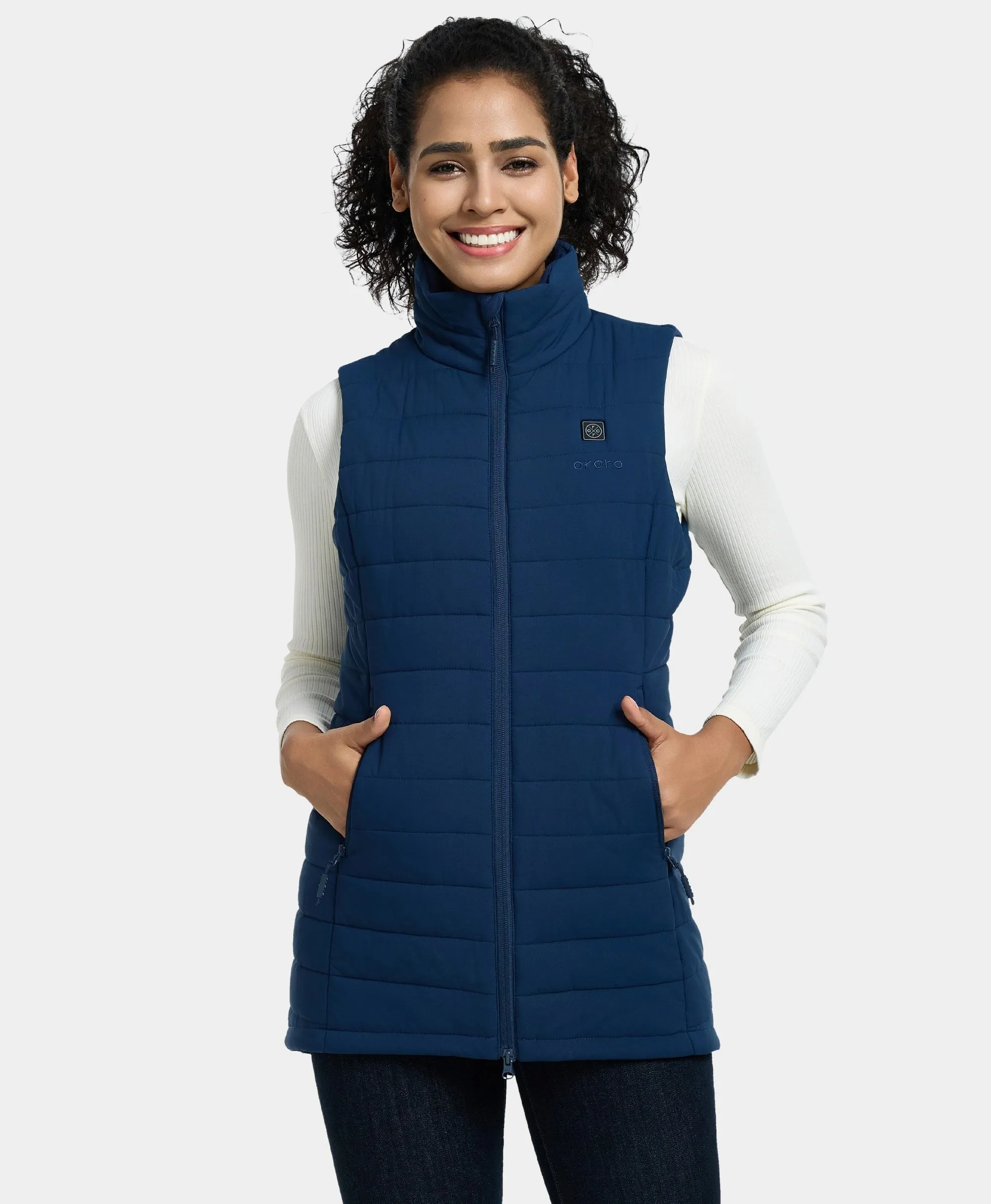 (Open-Box) "Tribeca" Women's Heated Long Puffer Vest (Battery Set Not Included)