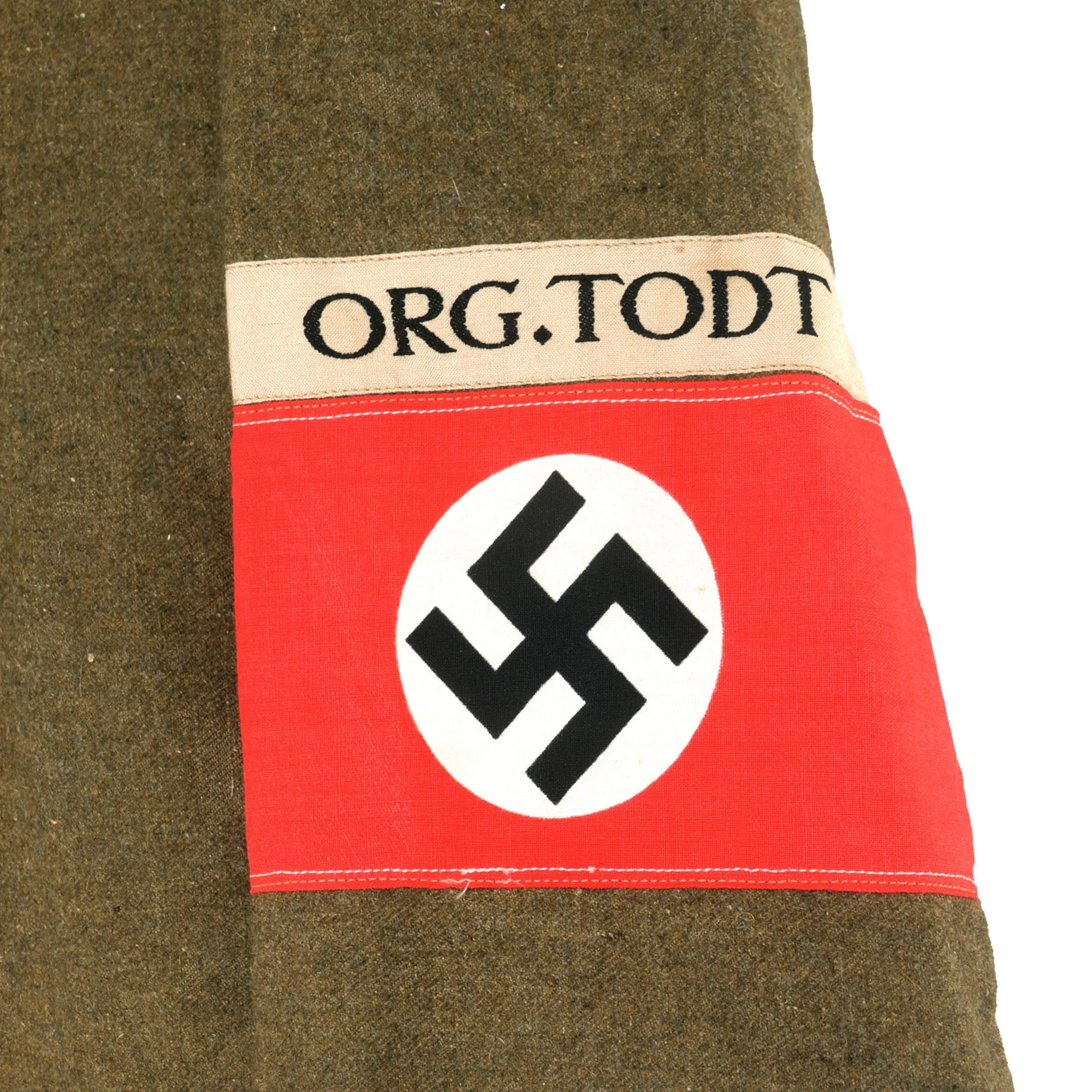 Original German WWII Organisation Todt Enlisted Personnel Earth Brown Greatcoat with Armband