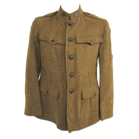 Original U.S. WWI 2nd Infantry Division 1st Battalion 9th Infantry Regiment Indian Head Service Coat