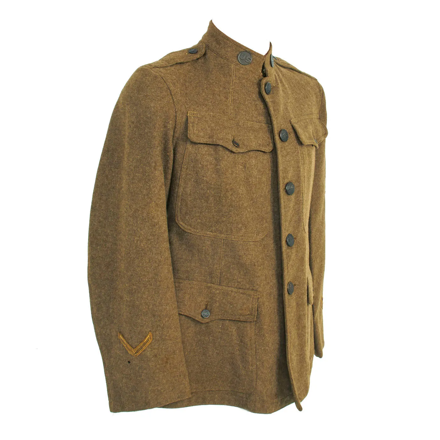 Original U.S. WWI 2nd Infantry Division 1st Battalion 9th Infantry Regiment Indian Head Service Coat