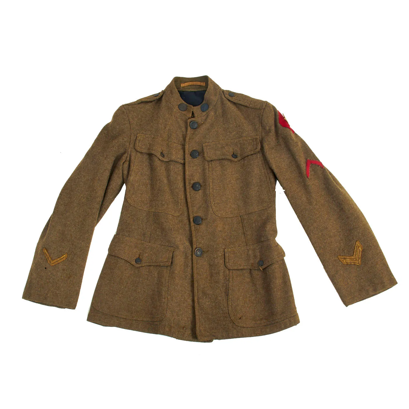 Original U.S. WWI 2nd Infantry Division 1st Battalion 9th Infantry Regiment Indian Head Service Coat