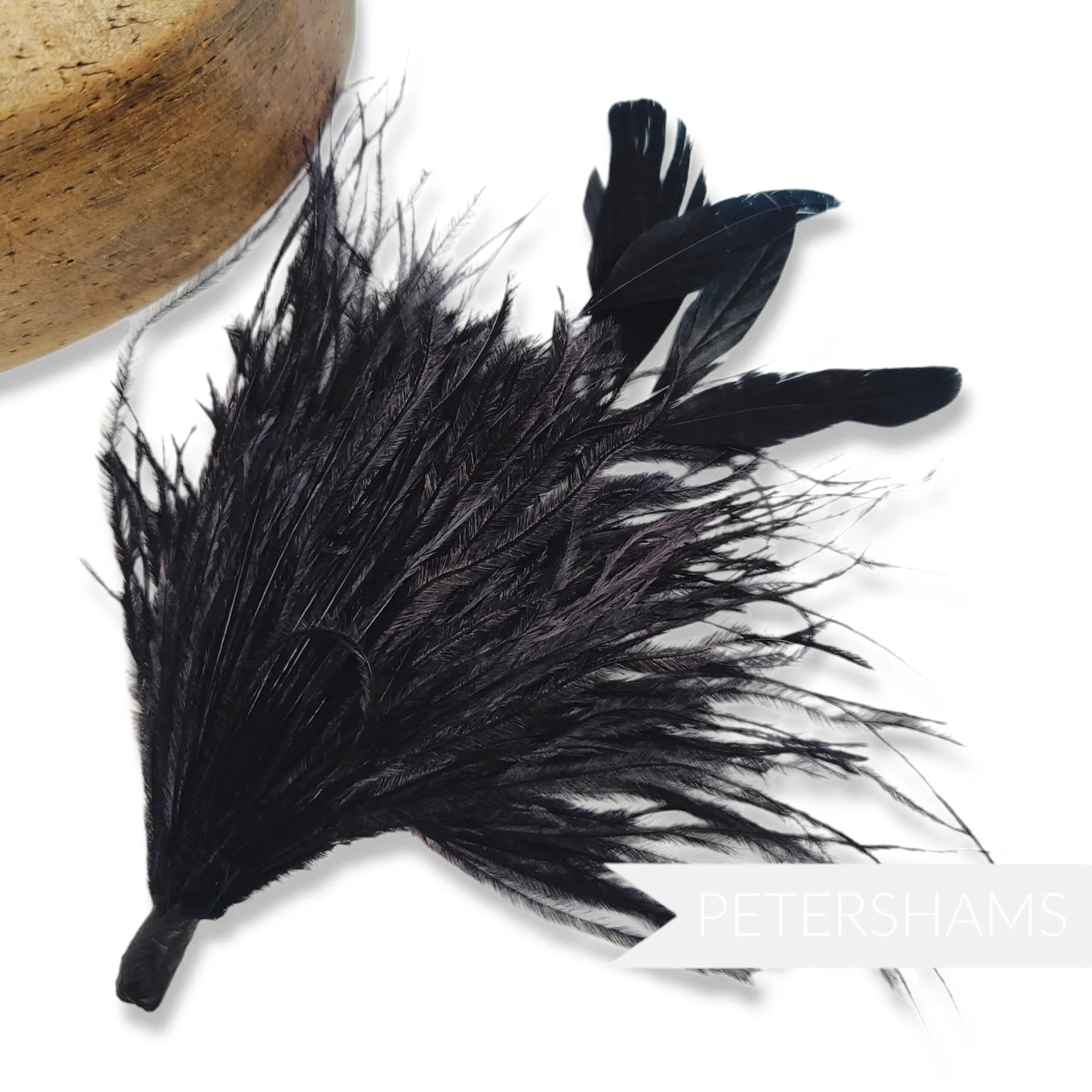 Ostrich & Stripped Coque Feather Mount