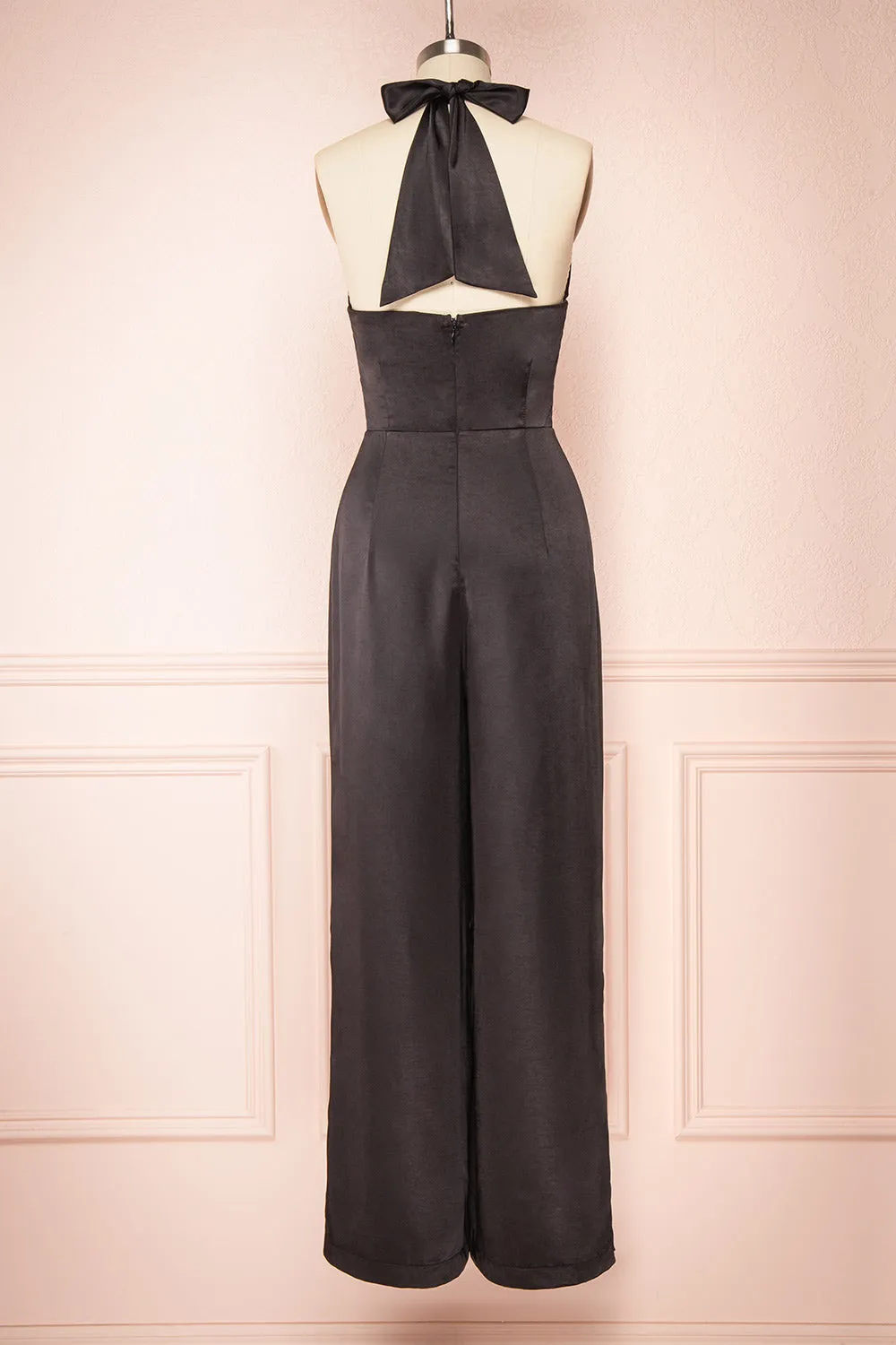 Paige Black | Sleeveless Satin Jumpsuit w/ Belt