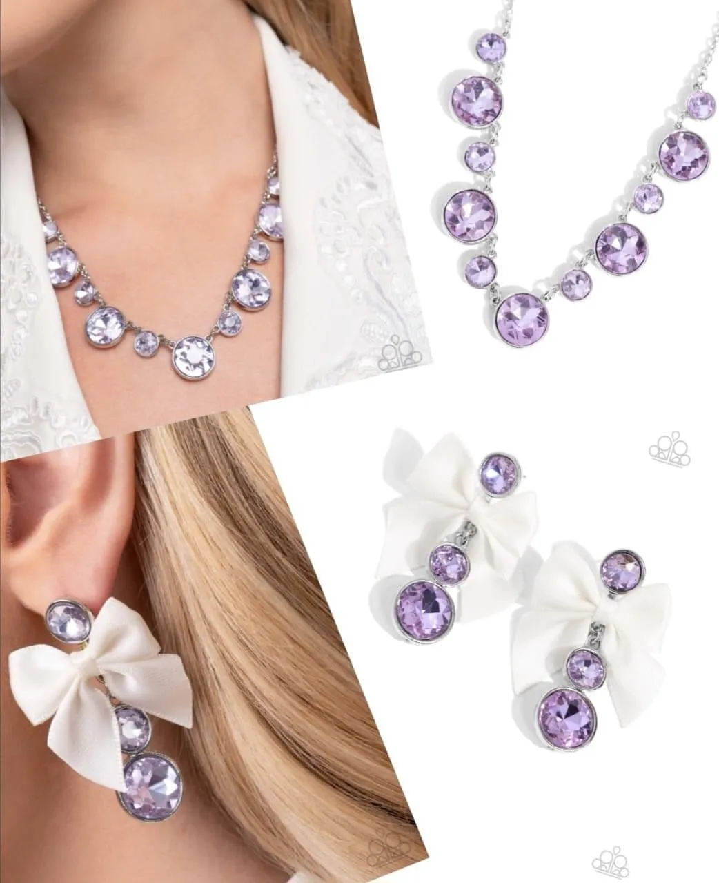 Paparazzi Genteel Gallery Necklace Purple & Genteel Glam Earrings Purple