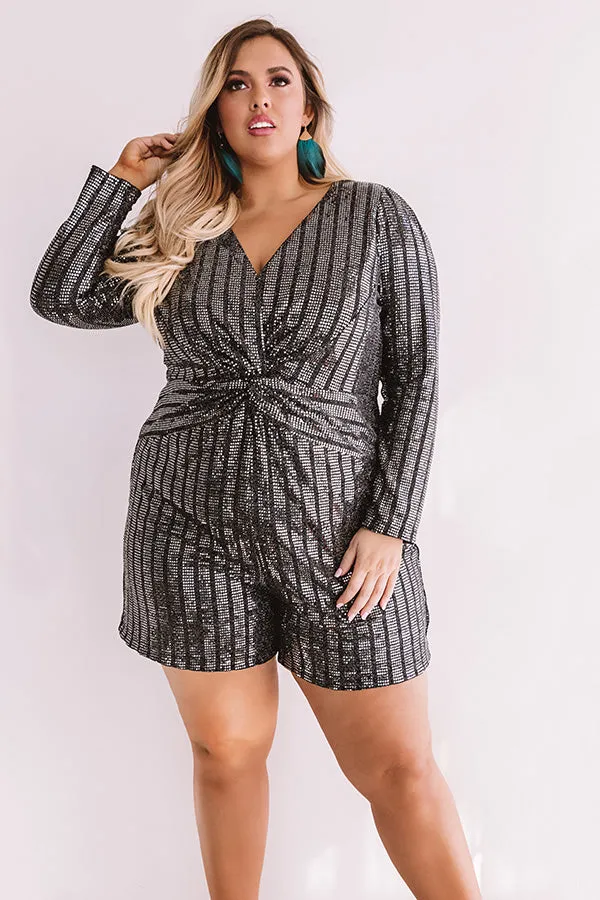 Party Up The Street Sequin Romper  Curves