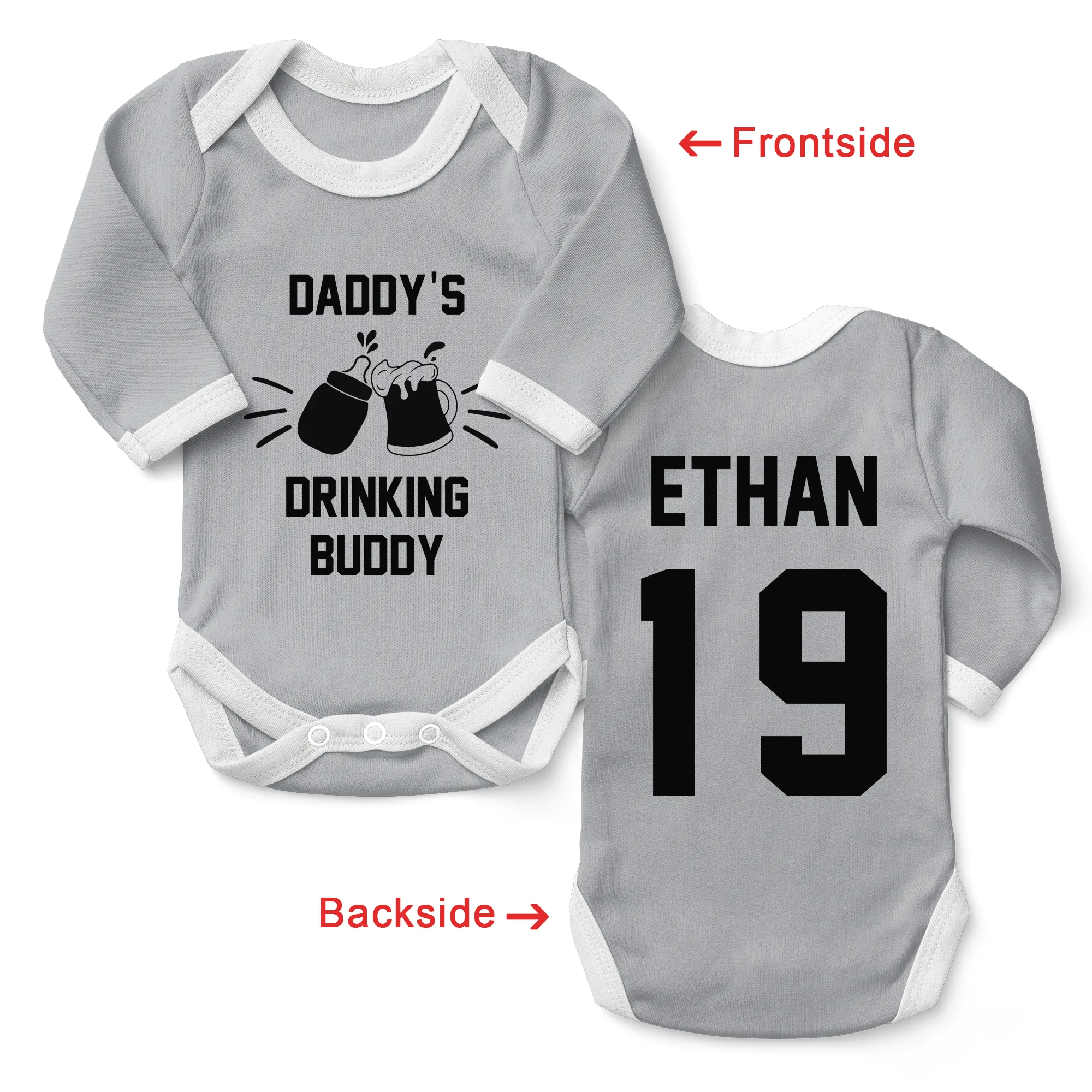 [Personalized] Endanzoo Organic Baby Bodysuit - Daddy's Drinking Buddy