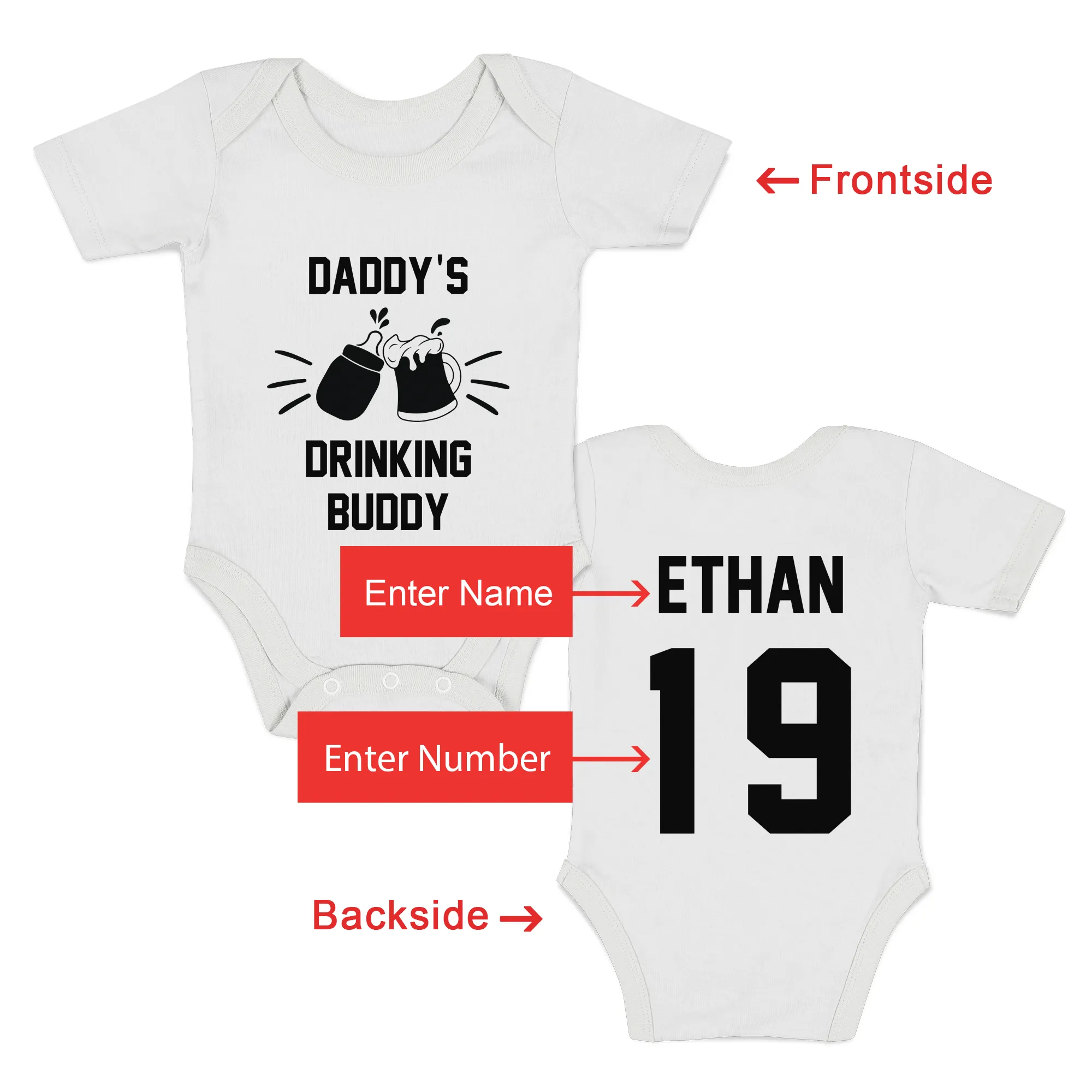 [Personalized] Endanzoo Organic Baby Bodysuit - Daddy's Drinking Buddy