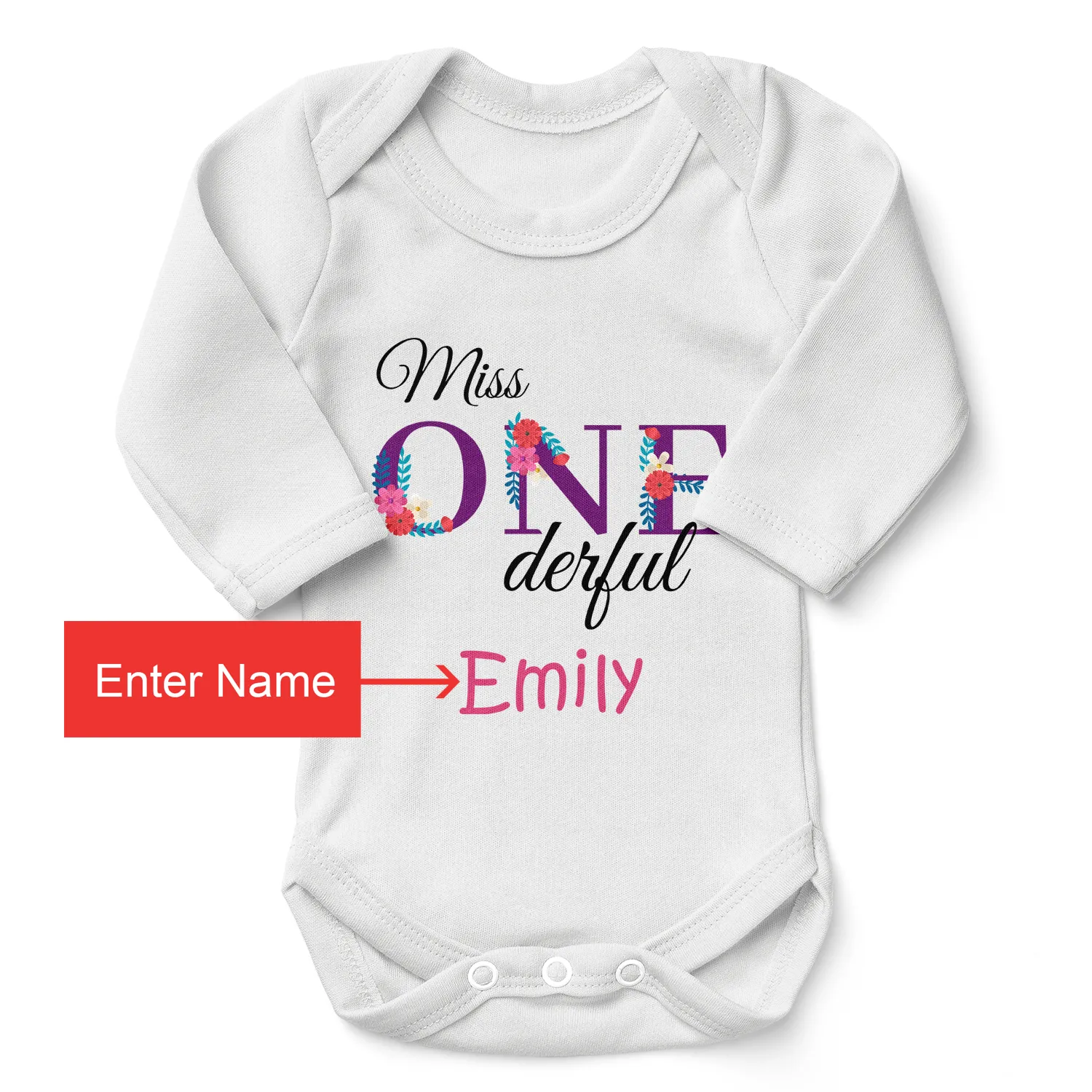 [Personalized] Endanzoo Organic Baby Bodysuit - Miss ONEderful Birthday Girl