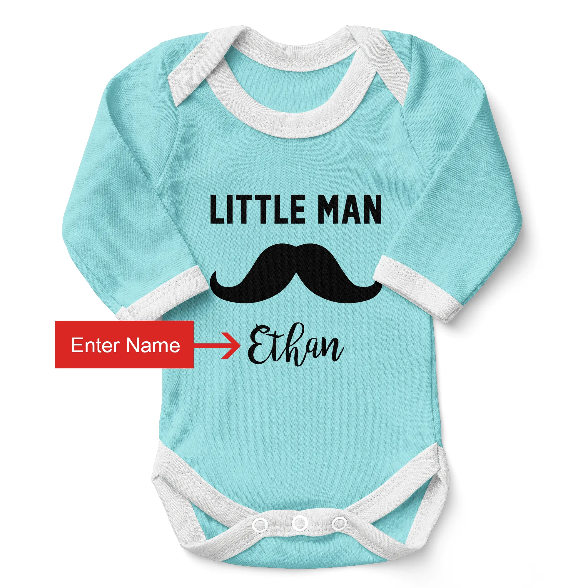 [Personalized] Endanzoo Organic Long Sleeves Baby Bodysuit - Little Man