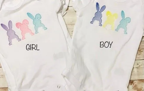 Personalized Name Easter Bunny Baby Girl Boy Infant Bodysuit Onesie