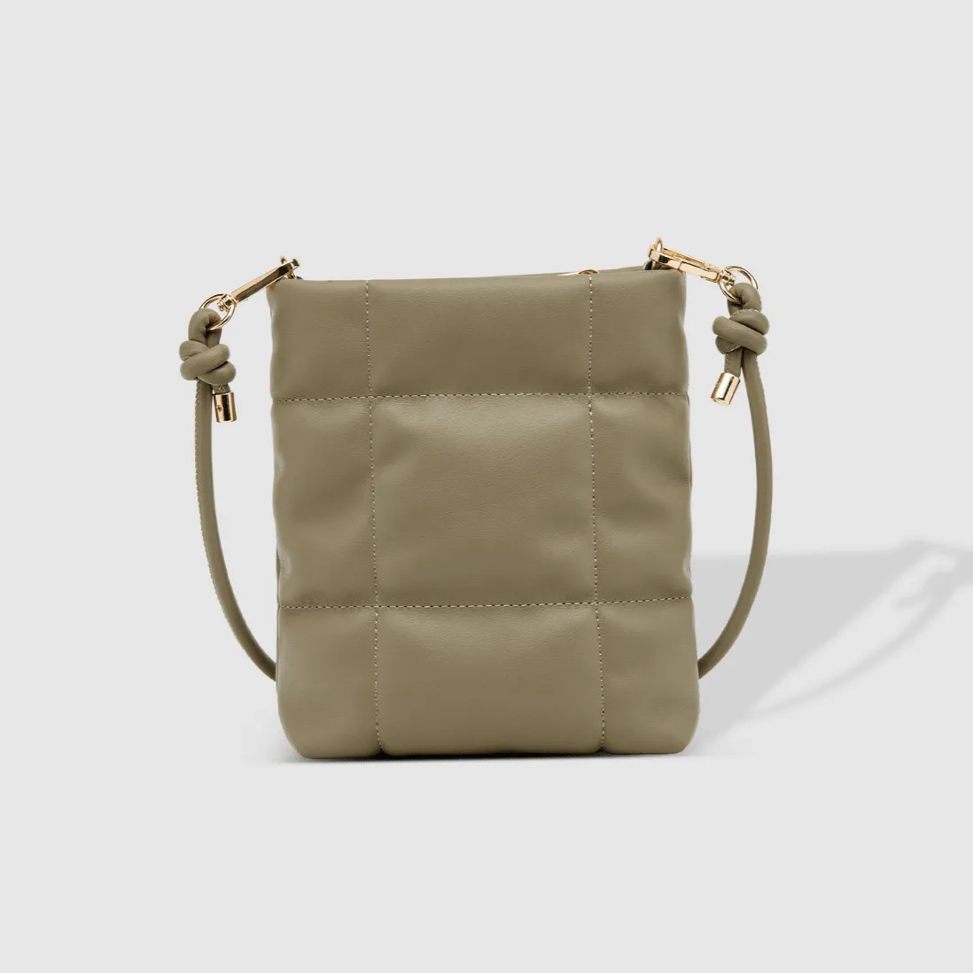 Phoebe Puffer Phone Crossbody Bag | Khaki