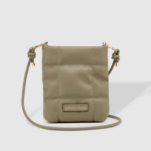 Phoebe Puffer Phone Crossbody Bag | Khaki