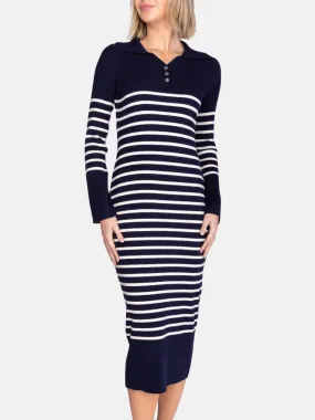 Phoenix Dress (Navy Striped)