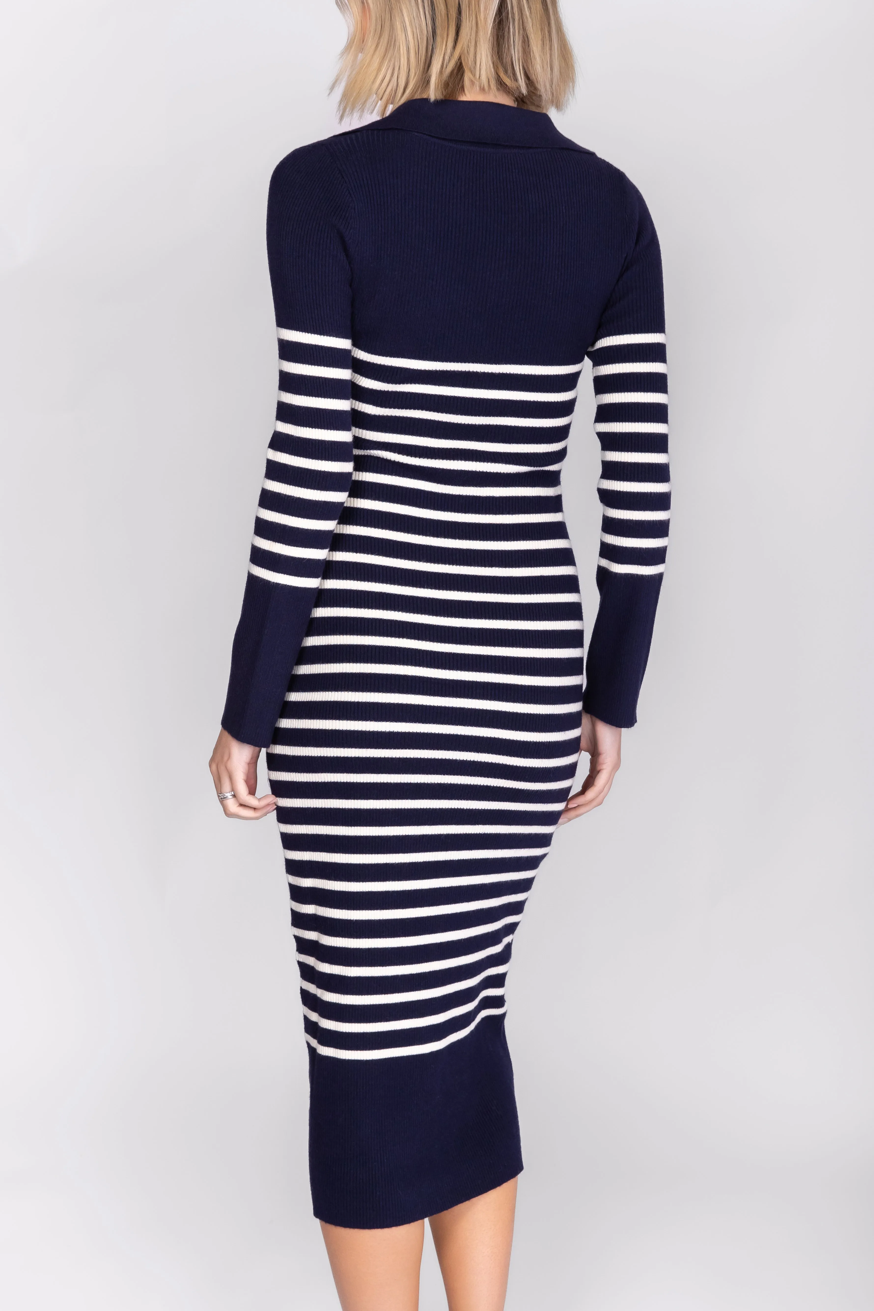 Phoenix Dress (Navy Striped)