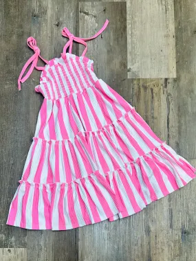 Pink and White Stripes Midi Maxi