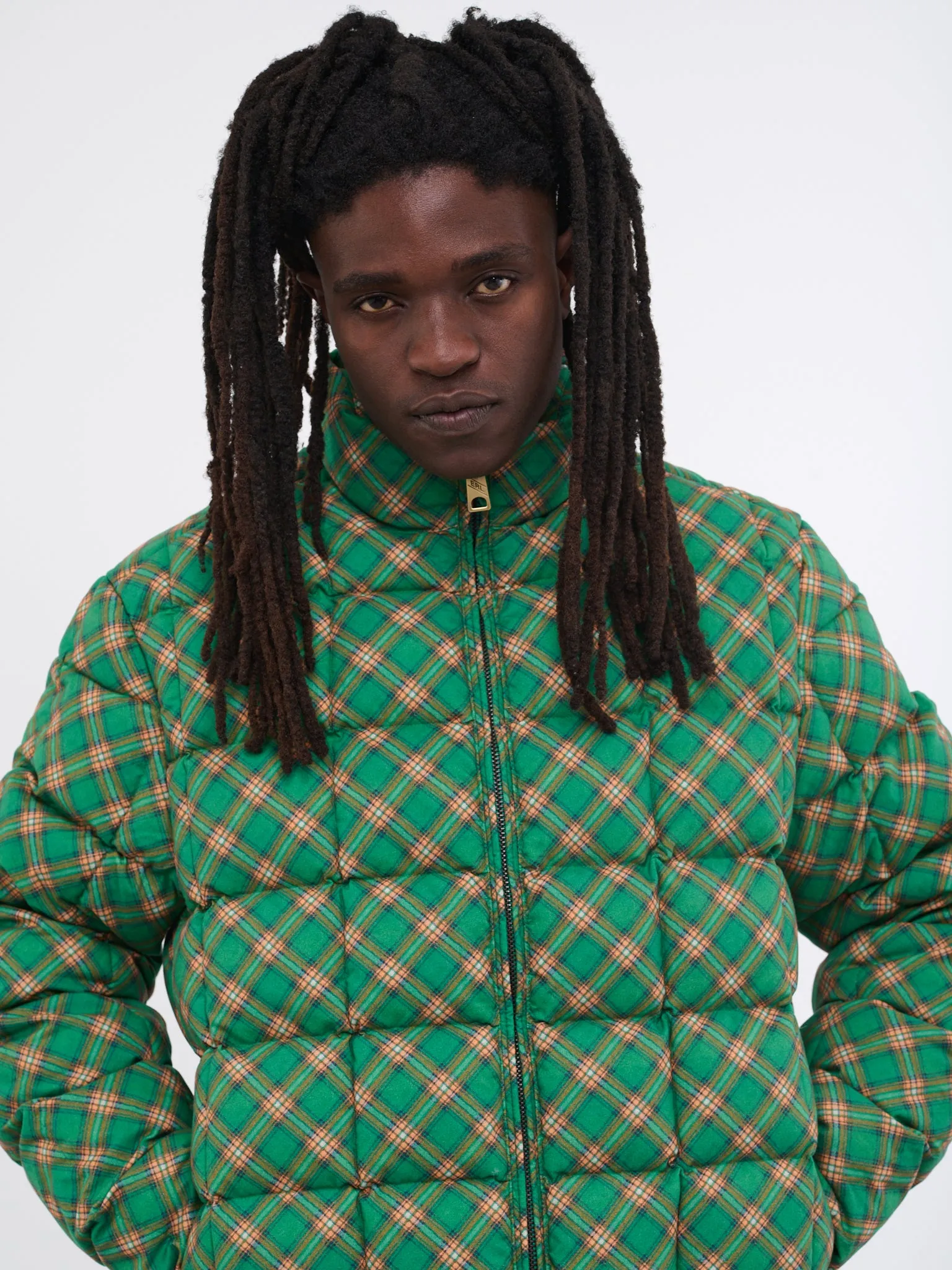 Plaid Puffer Jacket (ERL06C005-GREEN-PLAID)