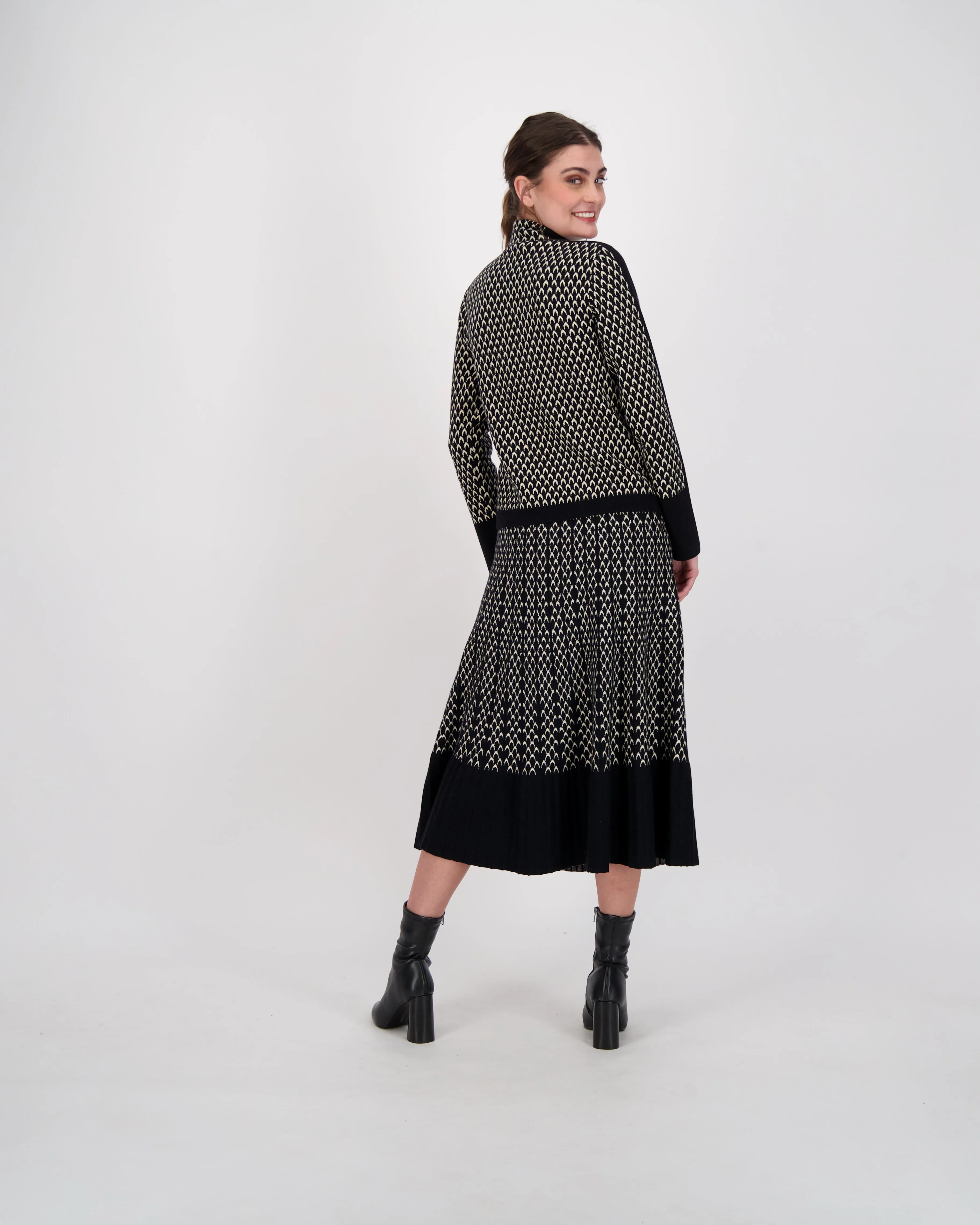 Plisse Pleated Knit Skirt