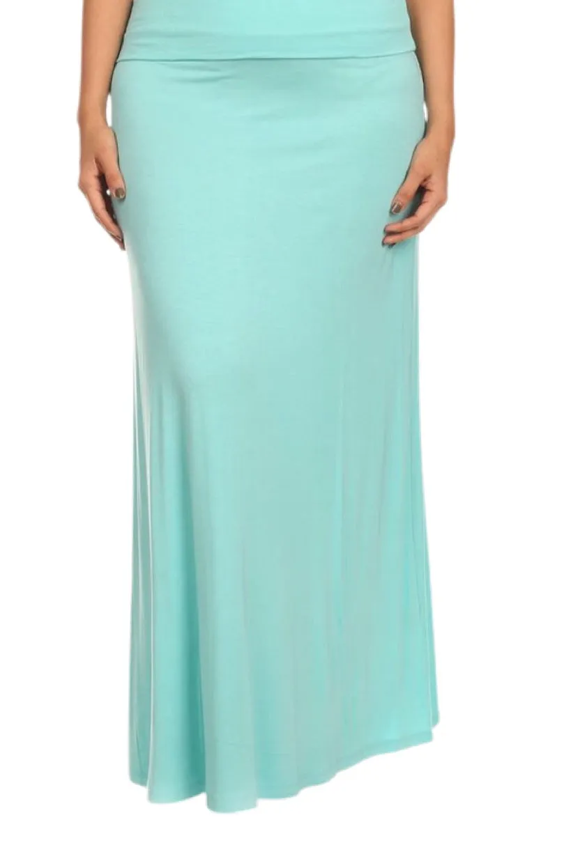 Plus Maxi Skirt in Aqua Style 832