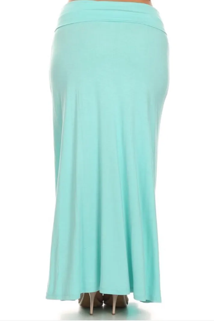 Plus Maxi Skirt in Aqua Style 832