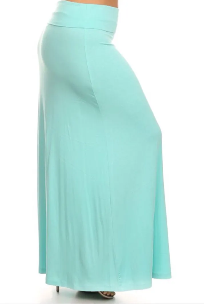 Plus Maxi Skirt in Aqua Style 832