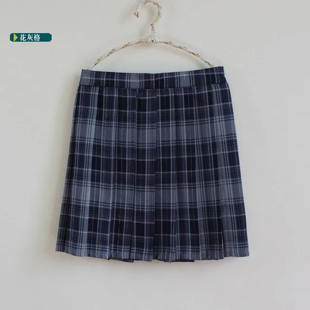 Plus Size Harajuku Kawaii Fashion Pastel Plaid Pleated Tennis Skirt (13 Colors)